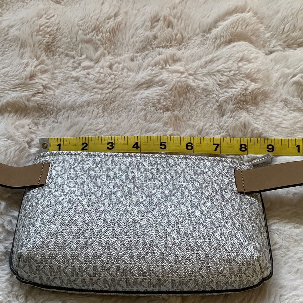 Michael Kors Silver White Logo Belt Bag with Silver Hardware - Picture 15 of 16